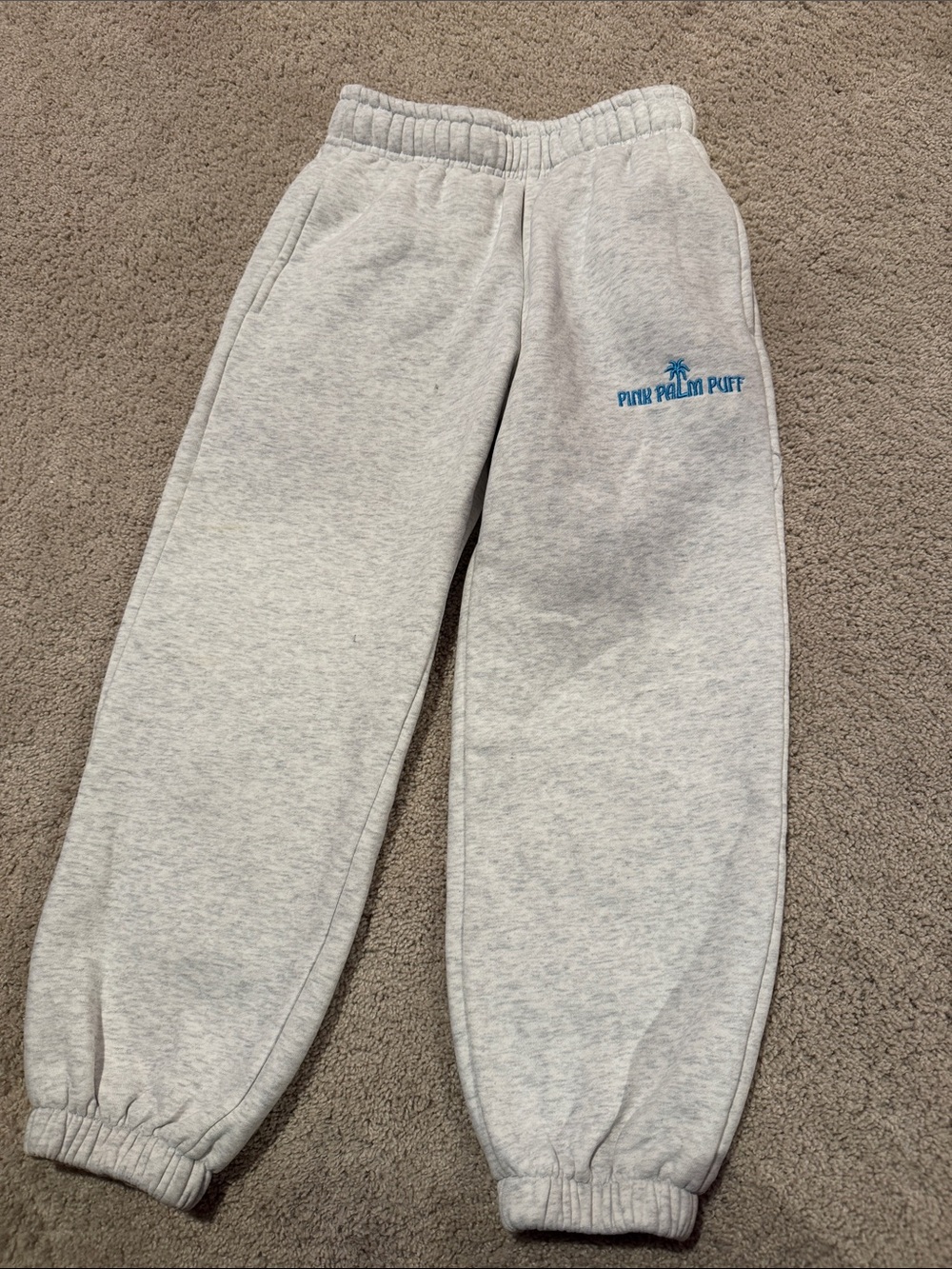 Puff Sweatpants in Heather White